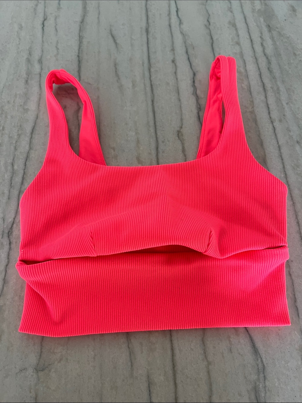 ALO Yoga Ribbed Crop Bralette - Neon Pink